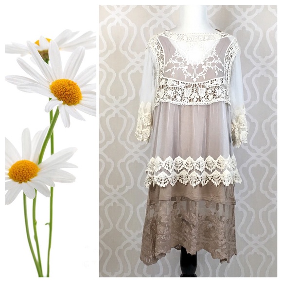 Layering Mocha Lace Slip Dress - Picture 3 of 8